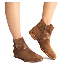 Kork Ease Womens Kenai Brown Bootie Strap Buckle Western Suede $210 Size 6 US